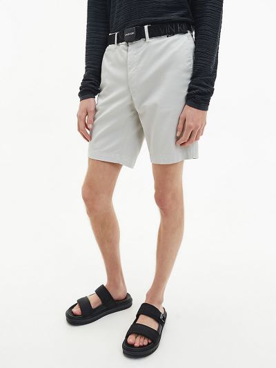 Calvin Klein Ruhák HU369965 | Calvin Klein Slim Organic Cotton Belted Férfi Rövidnadrág Kék